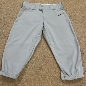 Grey Nike knicker baseball/softball pants size large